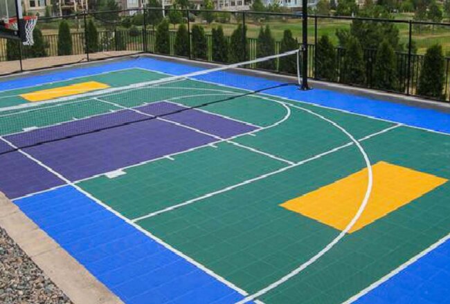 Basketball and tennis sport courts